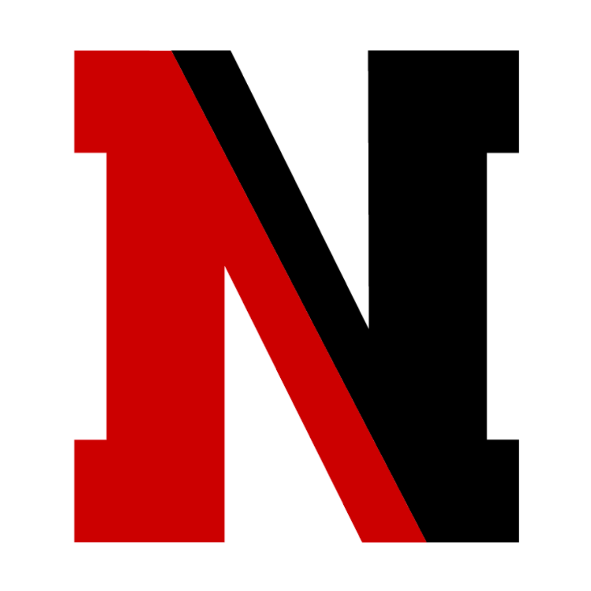 A large, bold letter N—iconic of TPH Academy—is divided diagonally. The left half is red and the right half is black, with the split creating a striking contrast between the two colors.