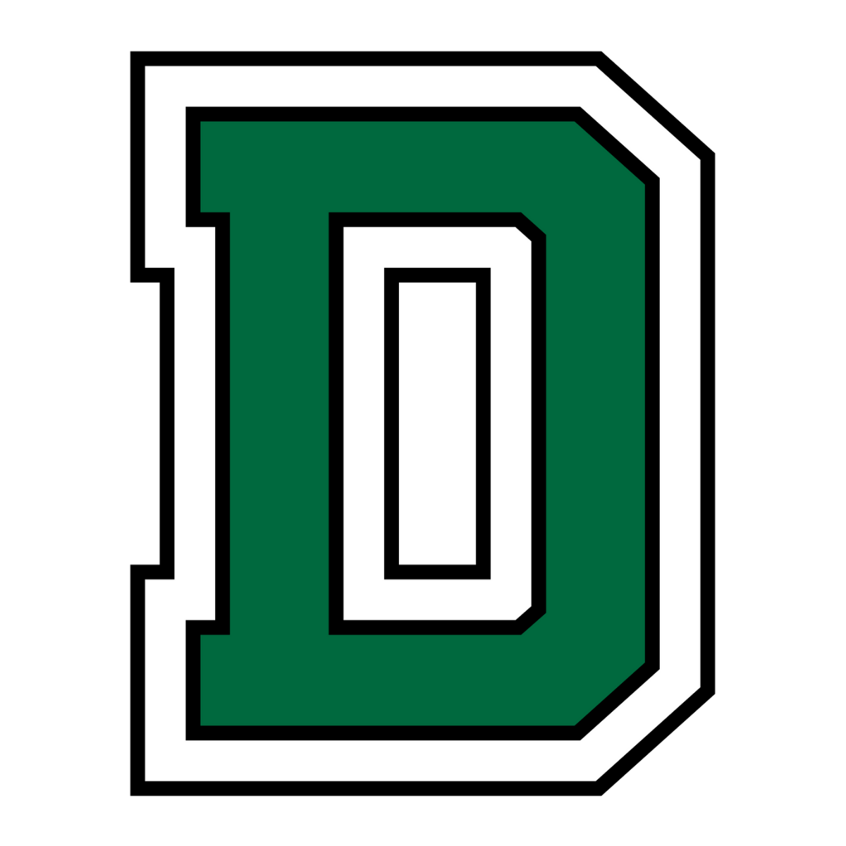 A large, bold, green letter D outlined in white and black, resembling a varsity or collegiate style logo, represents TPH Academy’s commitment to excellence.